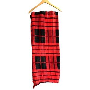 RED/BLACK BUFFALO CHECK PLAID THROW BLANKET